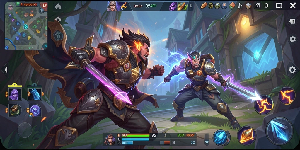 Screenshot gameplay menarik dari 99RP dalam aksi MOBA.