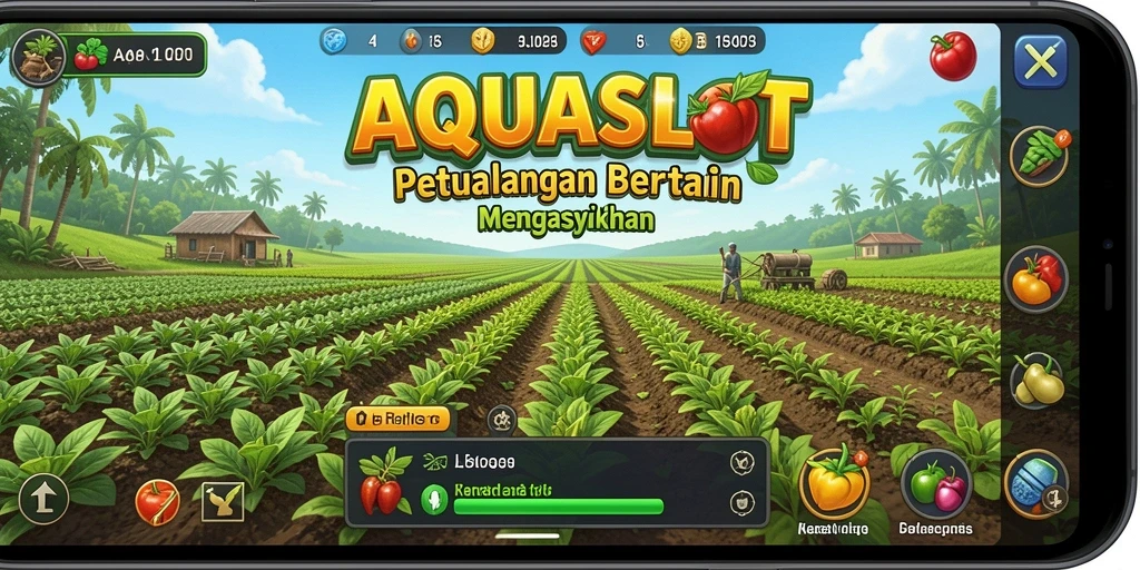 Tampilan gameplay AQUASLOT yang penuh warna dan interaktif.