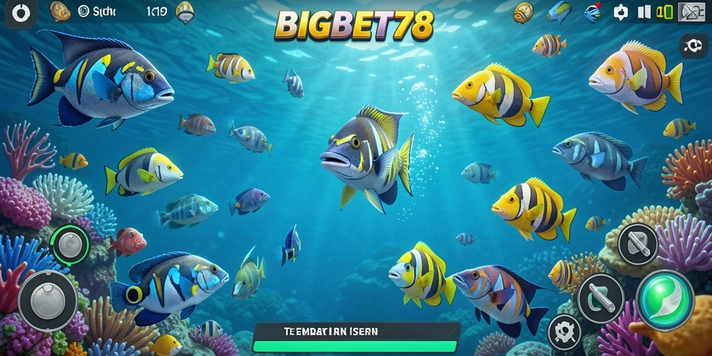 Tampilan screenshot BIGBET78 menampilkan momen seru dalam berburu ikan.