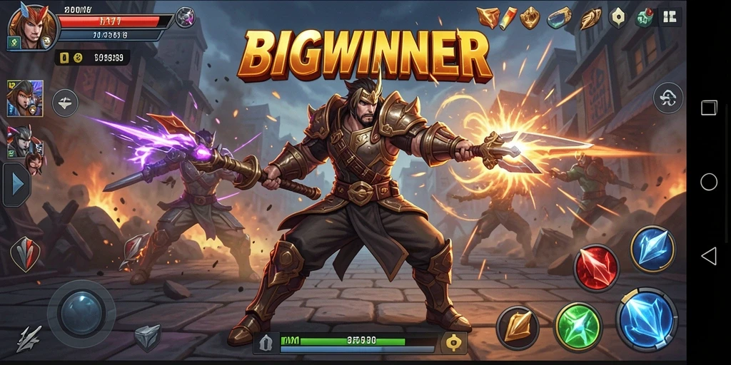 Tampilan atraktif dari pertempuran dalam game BIGWINNER.