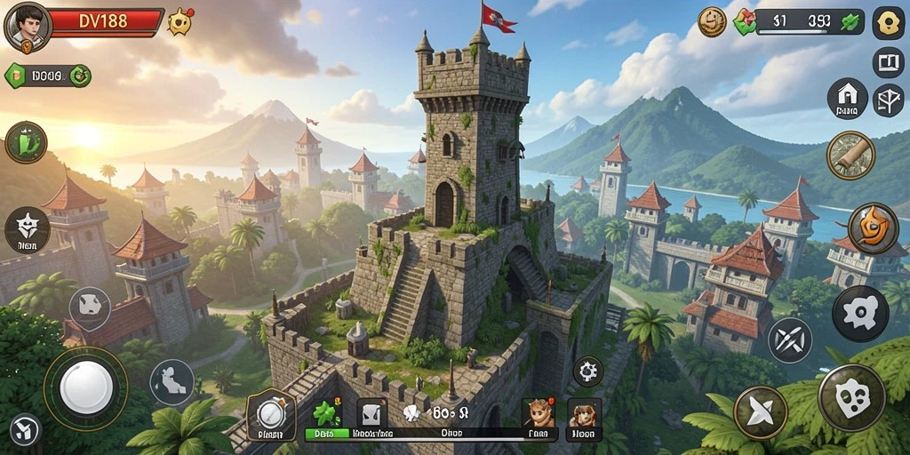 Tampilan gameplay DV188 yang menegangkan dalam pertarungan Tower Defense.