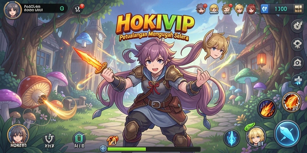 Tampilan gameplay HOKIVIP yang menakjubkan dengan karakter anime.