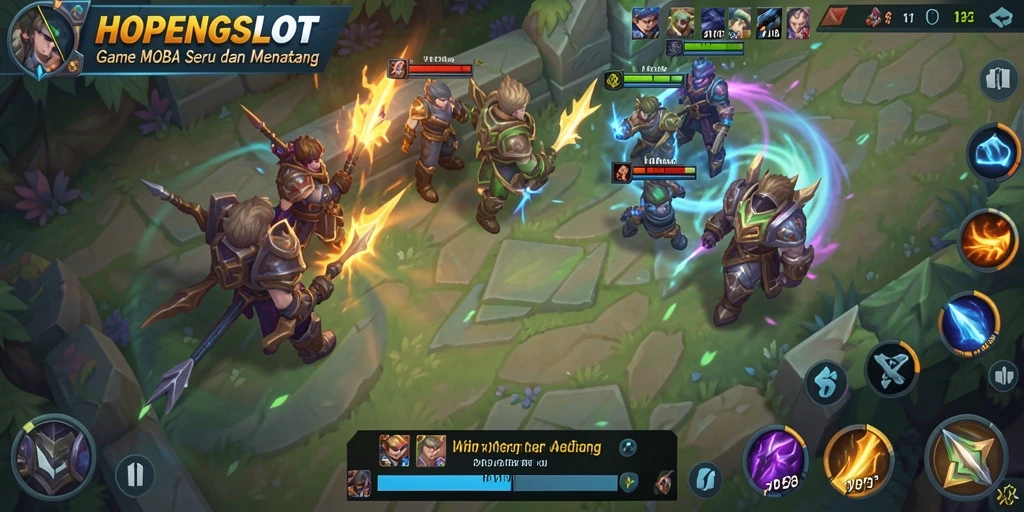 Tampilan gameplay seru HOPENGSLOT dengan strategi tim yang mengesankan.