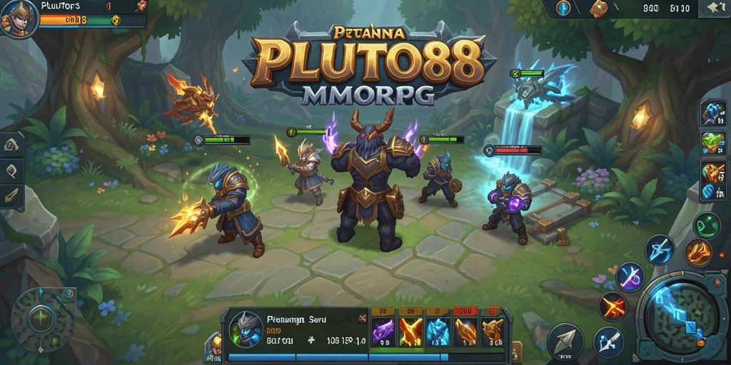 Screenshot gameplay PLUTO88 menunjukkan aksi seru petualangan MMORPG.
