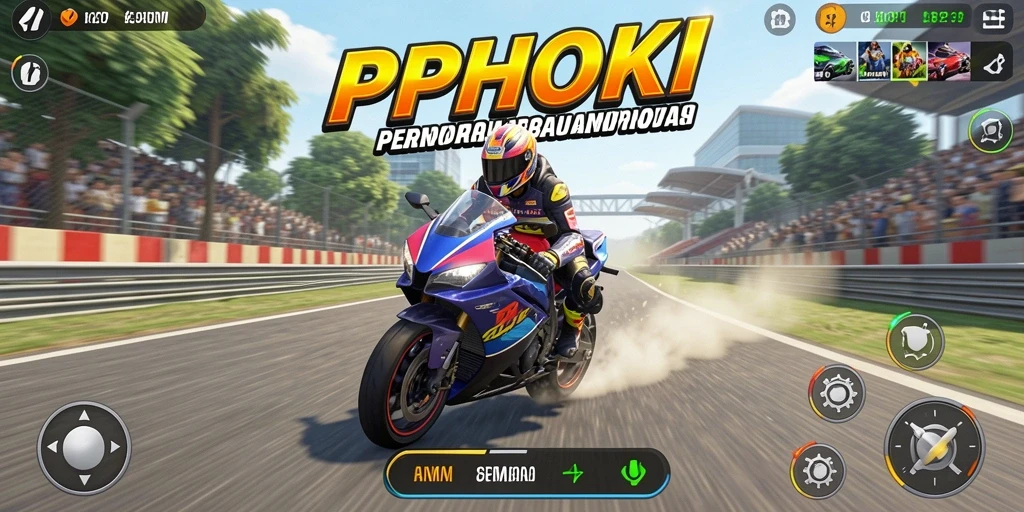 Tampilan gameplay balap motor yang seru dan menantang di PPHOKI.