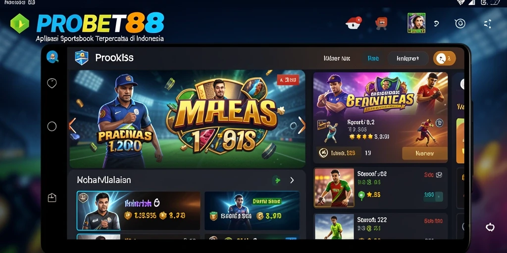 Tampilan menarik aplikasi PROBET88 yang memudahkan taruhan olahraga.