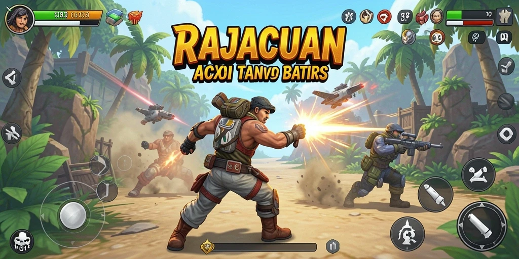 Tangkapan layar RAJACUAN yang menunjukkan pertempuran action yang mendebarkan.