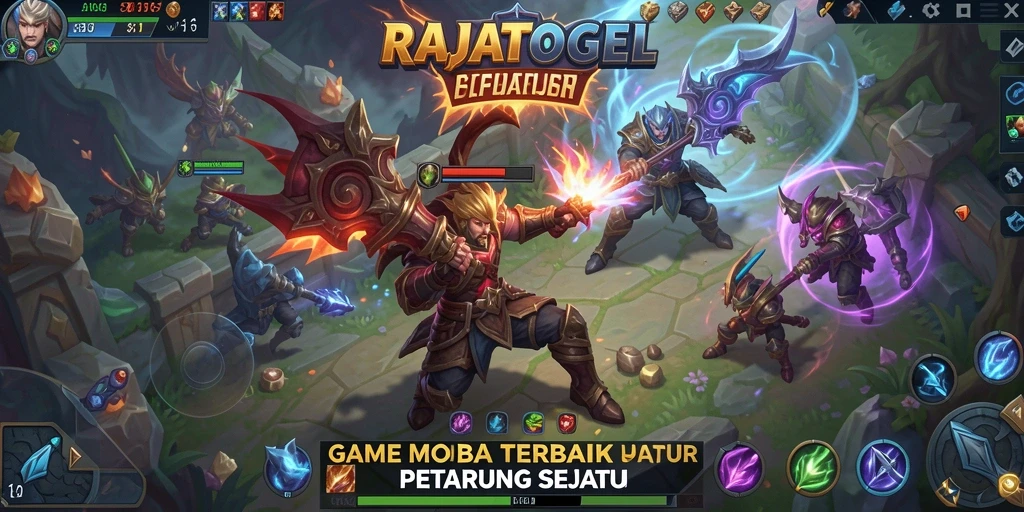 Tampilan gameplay seru RAJATOGEL di arena MOBA.
