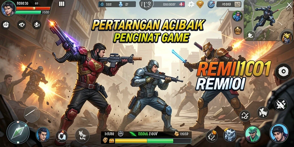 Tangkapan layar gameplay REMI101 yang menunjukkan aksi bertarung yang mendebarkan.