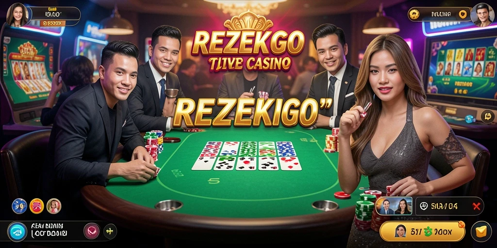 Tampilan gameplay yang memukau dalam aplikasi REZEKIGO Live Casino.