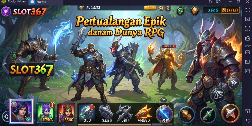 Tampilan gameplay menarik dari SLOT367 dengan karakter yang beraksi di dunia RPG.