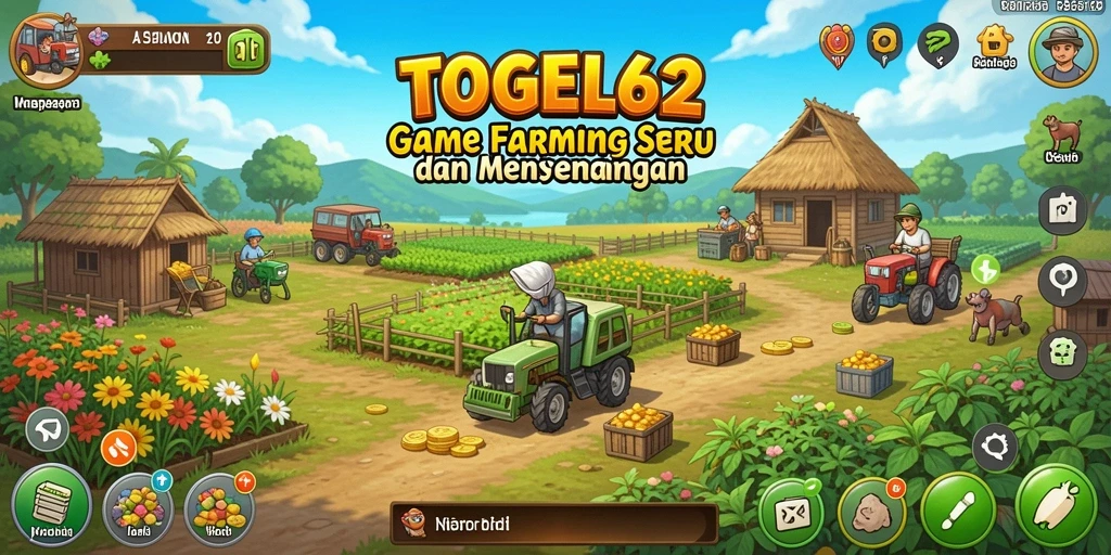 Tampilan gameplay TOGEL62 menampilkan aktivitas bertani yang seru.
