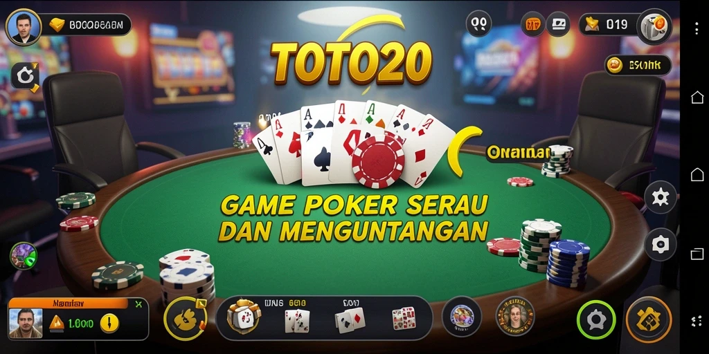 Tampilan gameplay Poker menarik dari TOTO20 yang menggugah selera bermain.